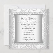 アフリカ系アメリカ人ベイビーシャワーガールダイヤモンドホワイト 招待状 (裏面)