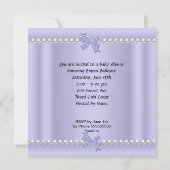 アフリカ系アメリカ人ベイビーシャワーガールパープル 招待状 (裏面)