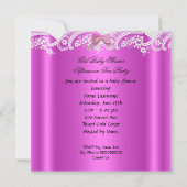 アフリカ系アメリカ人ベイビーシャワーガールピンクinティーカップ 招待状 (裏面)