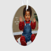 アフリカ系アメリカ人ベビーの第1クリスマス オーナメント (正面)