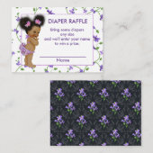 アフリカ系アメリカ人ベビーガールおむつラッフル エンクロージャーカード (正面/裏面)