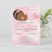 アフリカ系アメリカ人ベビーガールシャワー招待状 招待状 (スタンド正面)