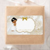 アフリカ系アメリカ人ベビーガールバプテスマ金ゴールドホワイト ラベル (インサイチュ)