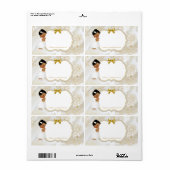 アフリカ系アメリカ人ベビーガールバプテスマ金ゴールドホワイト ラベル (フルシート)