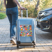 アフリカ系アメリカ人ベビーガールメリークリスマスステッカー シール (スーツケースインサイチュ)