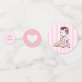 アフリカ系アメリカ人ベビーガール赤ちゃんシャワー紙吹雪 コンフェッティ (正面)