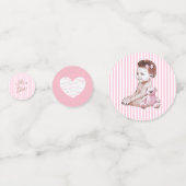 アフリカ系アメリカ人ベビーガール赤ちゃんシャワー紙吹雪 コンフェッティ (裏面)