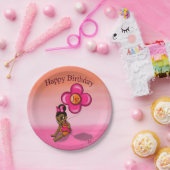 アフリカ系アメリカ人ベビーガール1歳の誕生日 ペーパープレート (パーティー)