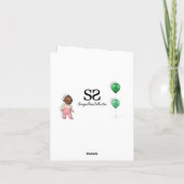 アフリカ系アメリカ人ベビーガール – ガールカード 案内状 (裏面)