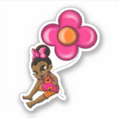 アフリカ系アメリカ人ベビーガール シール (正面)