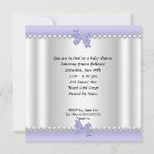 アフリカ系アメリカ人ベビーシャワーガールパープルゼブラ 招待状 (裏面)