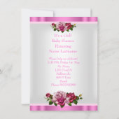 アフリカ系アメリカ人ベビーシャワーガールピンクロース 招待状 (裏面)