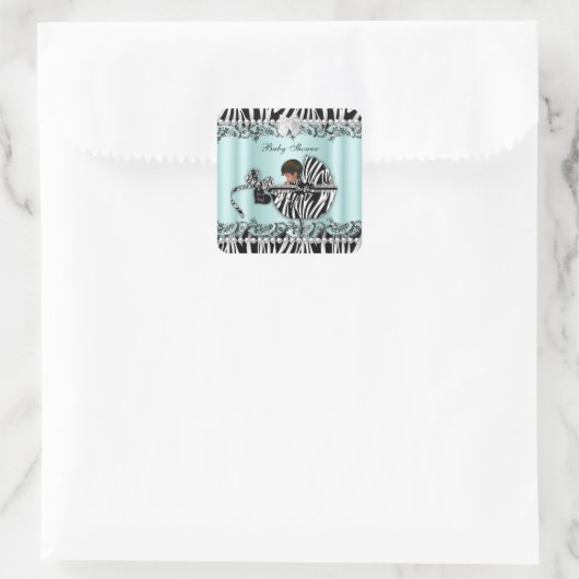 アフリカ系アメリカ人ベビーシャワーゼブラボーイ/ガール スクエアシール (バッグ)