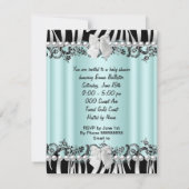 アフリカ系アメリカ人ベビーシャワーゼブラボーイ/ガール 招待状 (裏面)