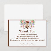 アフリカ系アメリカ人ベビーシャワーパーティーサンキューカード サンキューカード (正面/裏面)
