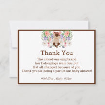 アフリカ系アメリカ人ベビーシャワーパーティーサンキューカード