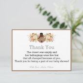 アフリカ系アメリカ人ベビーシャワーパーティーサンキューカード サンキューカード (スタンド正面)