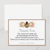 アフリカ系アメリカ人ベビーシャワーパーティーサンキューカード サンキューカード (正面/裏面)