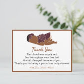 アフリカ系アメリカ人ベビーシャワーパーティーサンキューカード サンキューカード (スタンド正面)