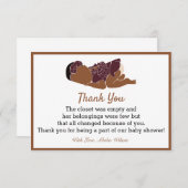 アフリカ系アメリカ人ベビーシャワーパーティーサンキューカード サンキューカード (正面/裏面)