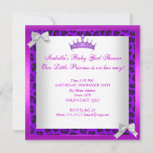 アフリカ系アメリカ人ベビーシャワーパープルピンキヒョウ3 招待状 (裏面)