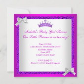 アフリカ系アメリカ人ベビーシャワーパープルピンキヒョウ 招待状 (裏面)