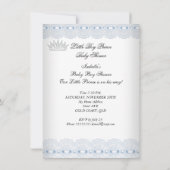 アフリカ系アメリカ人ベビーシャワーブルーレースボーイプリンス 招待状 (裏面)