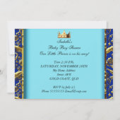 アフリカ系アメリカ人ベビーシャワーブルー金ゴールド少年 招待状 (裏面)