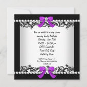 アフリカ系アメリカ人ベビーシャワーベビーかわいいガールゼブラ 招待状 (裏面)