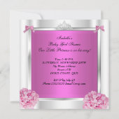 アフリカ系アメリカ人ベビーシャワーベビーガールピンク 招待状 (裏面)