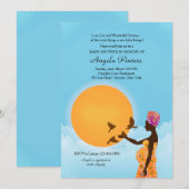 アフリカ系アメリカ人ベビーシャワー招待状 招待状 (正面/裏面)