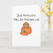 アフリカ系アメリカ人ベビーハロウィーンが到着 カード (黄色い花)