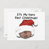 アフリカ系アメリカ人ベビー第1クリスマス シーズンポストカード (正面/裏面)