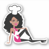 アフリカ系アメリカ人ベーカリーガールシール シール (正面)