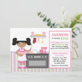 アフリカ系アメリカ人ベーキング誕生パーティーの招待 招待状 (スタンド正面)