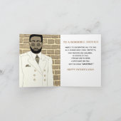 アフリカ系アメリカ人ホワイトスーツ兄弟父の日 カード (内部)