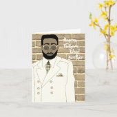 アフリカ系アメリカ人ホワイトスーツ兄弟父の日 カード (黄色い花)