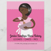 アフリカ系アメリカ人ホームベーカリーの価格表フライヤー チラシ (正面)