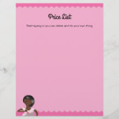 アフリカ系アメリカ人ホームベーカリーの価格表フライヤー チラシ (裏面)