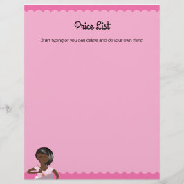 アフリカ系アメリカ人ホームベーカリーの価格表フライヤー チラシ