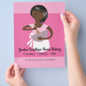 アフリカ系アメリカ人ホームベーカリーの価格表フライヤー チラシ (手)