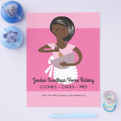 アフリカ系アメリカ人ホームベーカリーの価格表フライヤー チラシ (シングル)