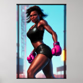 アフリカ系アメリカ人ボクサー | AI Art ポスター (正面)