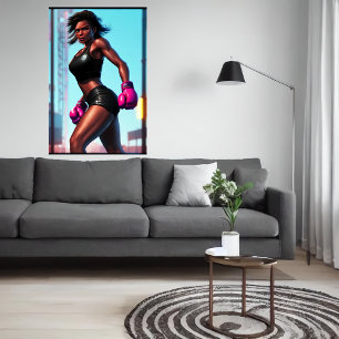 アフリカ系アメリカ人ボクサー AI Art ポスター