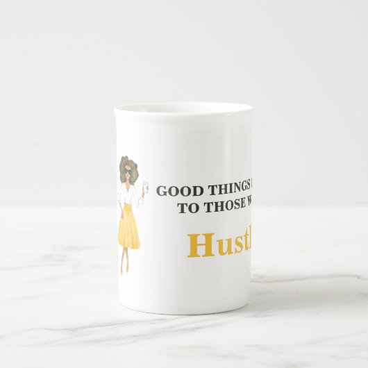 アフリカ系アメリカ人ボスのデイマグ専門マグ ボーンチャイナマグカップ (正面)