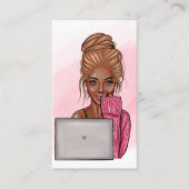 アフリカ系アメリカ人ボスレディーブロガーQRコード 名刺 (正面)