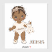 アフリカ系アメリカ人ボホベビーガールビニールステッカー シール (シート)