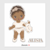 アフリカ系アメリカ人ボホベビーガールビニールステッカー シール (シート)