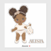 アフリカ系アメリカ人ボホベビーガールビニールステッカー シール (シート)