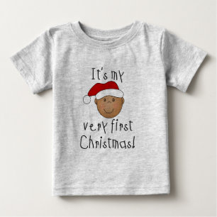 アフリカ系アメリカ人ボーイクリスマス ベビーTシャツ
